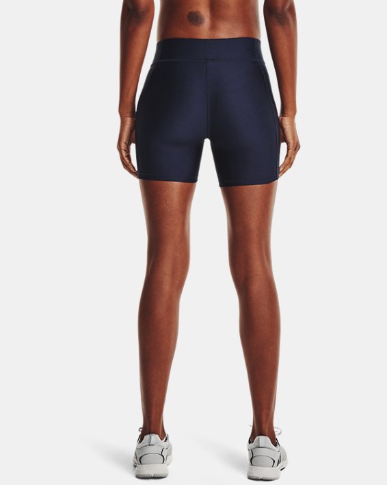 Women's HeatGear® Mid-Rise Middy Shorts, Blue, pdpMainDesktop image number 1